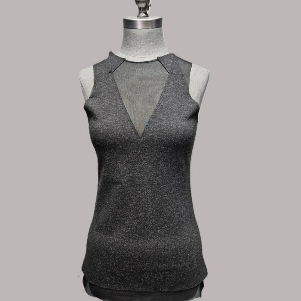 Marie Saint Pierre Sleeveless Mesh-Jersey Top